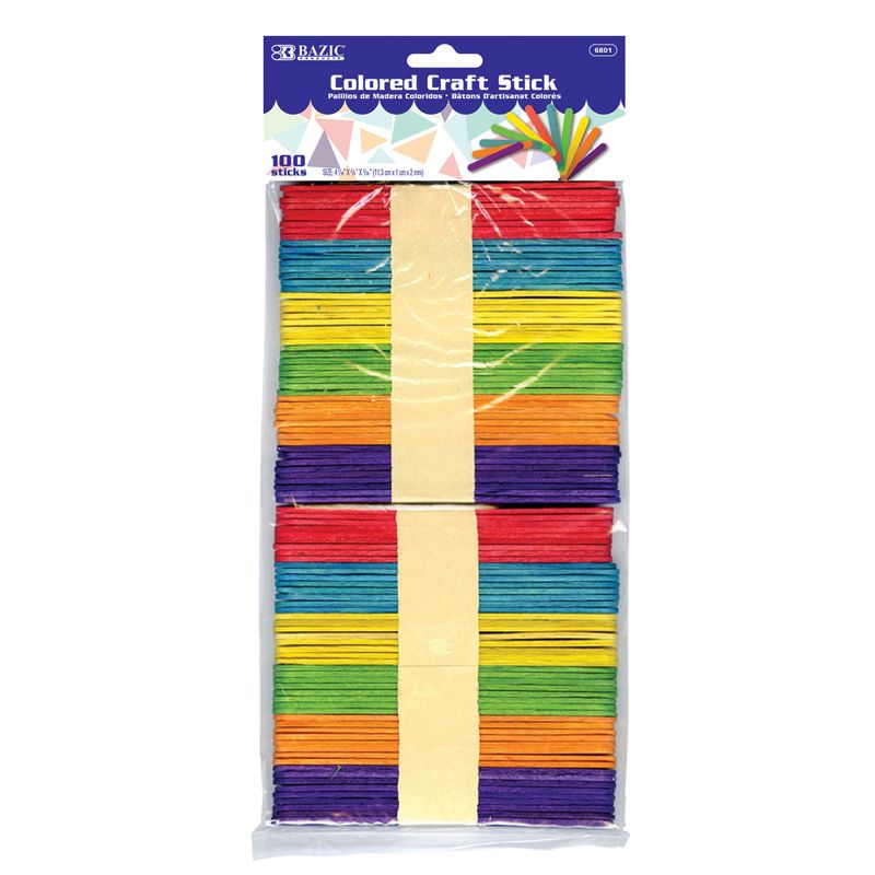 Colored craft sticks 100 Stationery