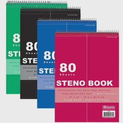 BAZIC 80 SHEET STENO BOOK Stationery