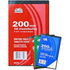 KAMSET 200 PAGES WRITING TABLET Stationery