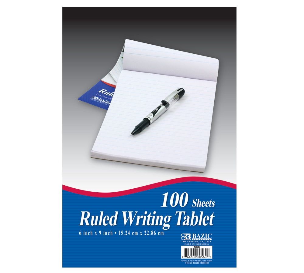 100 Sheet Ruled Writing Tablet (Book Stationery)