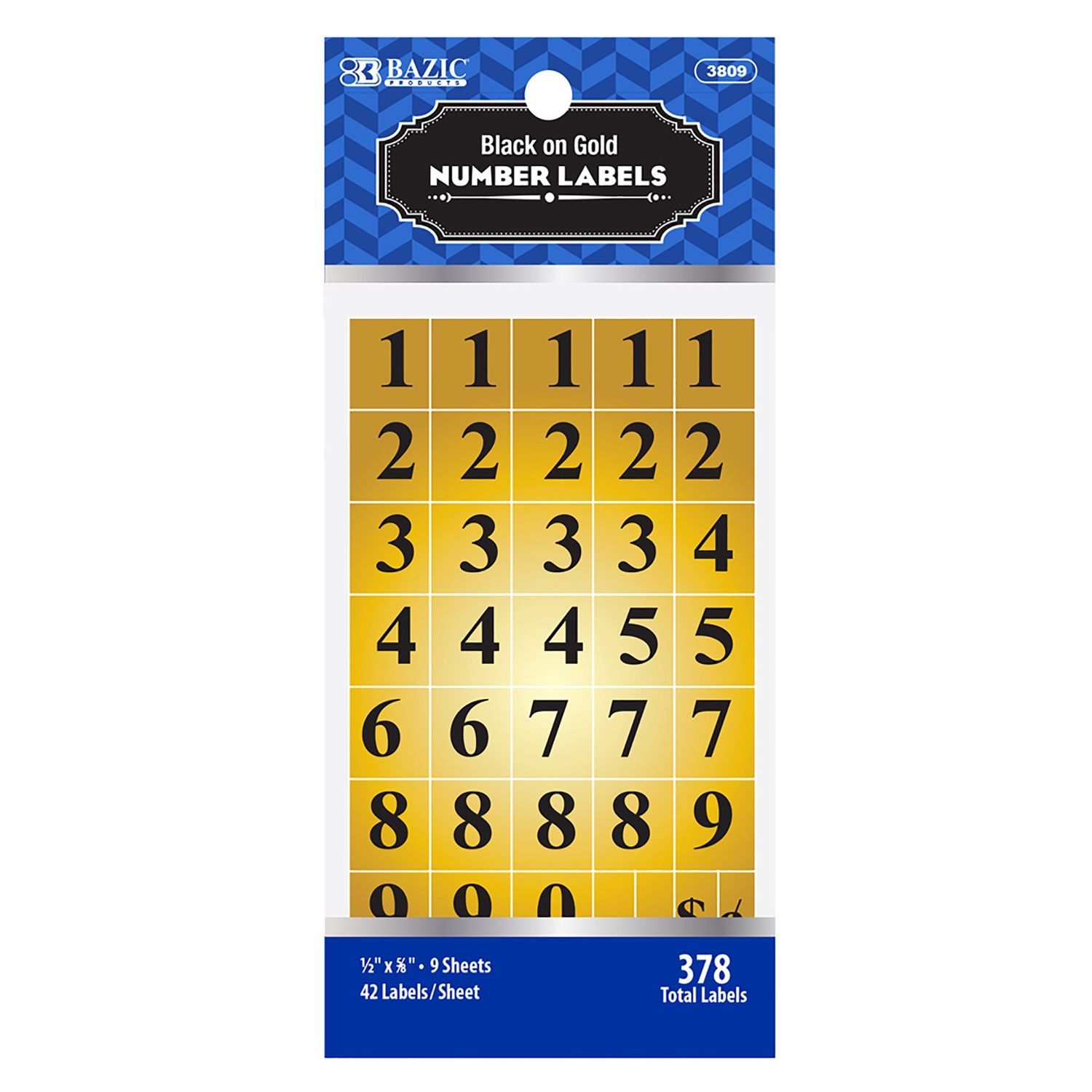 378pcs Number Labels (Label Stationery)