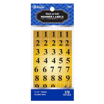 378pcs Number Labels (Label Stationery)