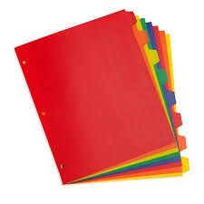 A4 SIZE 10 COLORED DIVIDERS Stationery