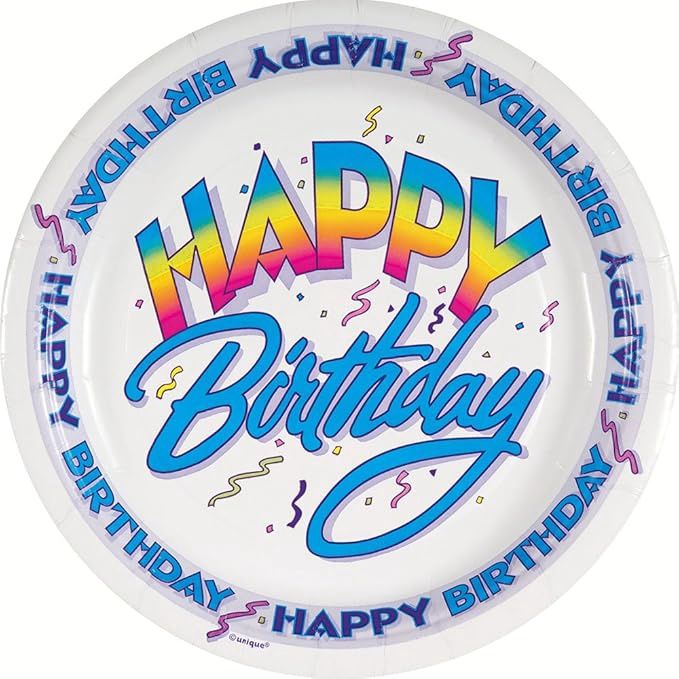 HAPPY BDAY 9&quot; PLATES CLOSEOUT