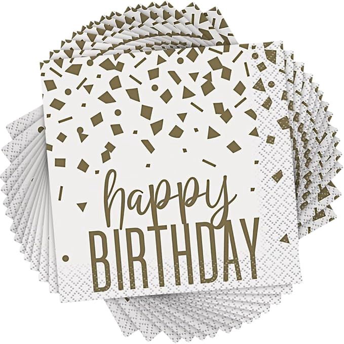 16PCS CONFETTI GOLD BEVERAGE NAPKINS