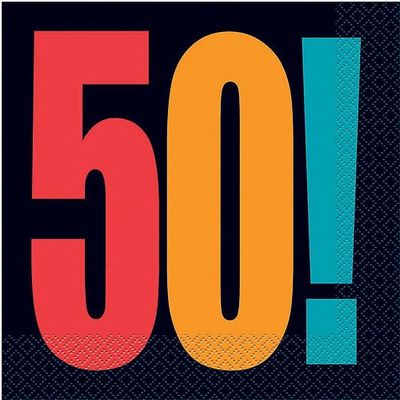 16pcs Birthday Cheer 50 Luncheon Napkins