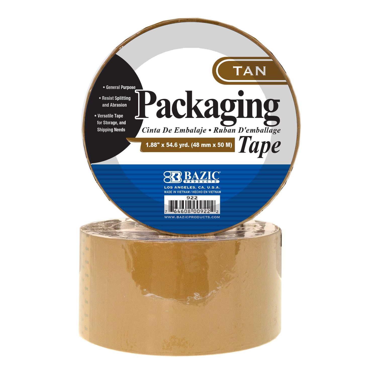 1.88&quot;x 54.6 Yards Tan Sealing Tape (Tape Stationery)