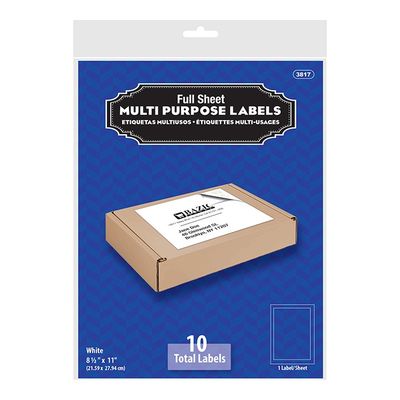 10 MUTIPURPOSE LABELS 8.5X11 (Labels Stationery)