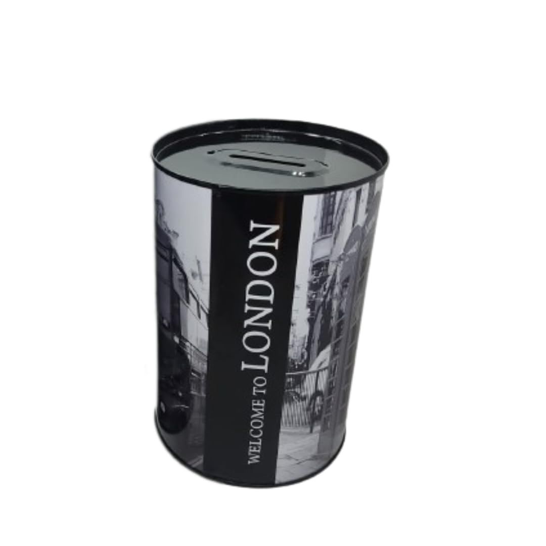 Money Tin Cylinder Can, Type: London