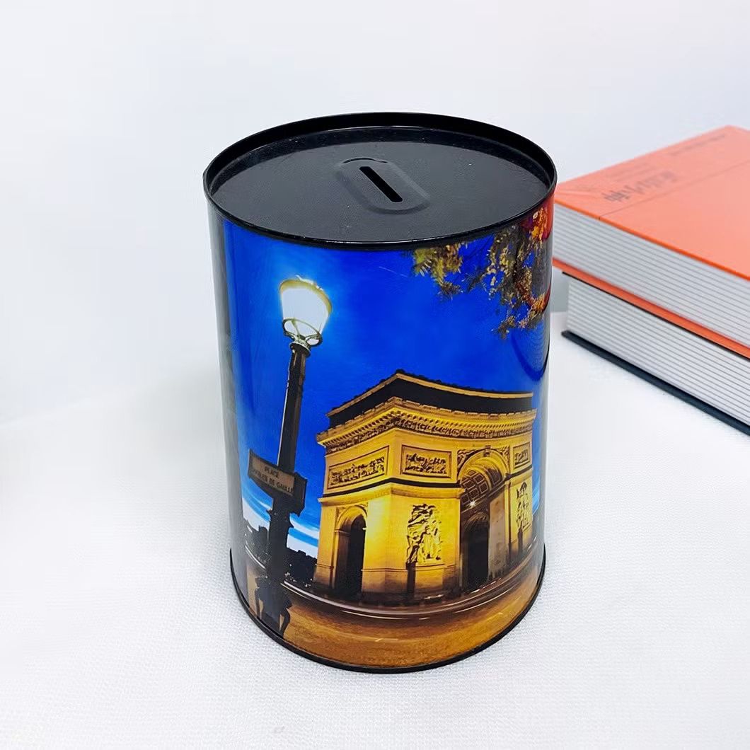 Money Tin Cylinder Can