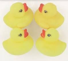 4pcs Yellow Rubber Ducks