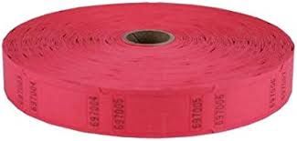 Blank Single Ticket Roll (Approximately 2000pcs), Color: Red