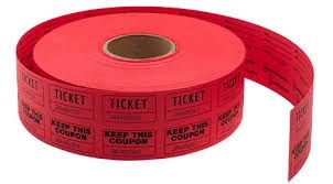 Double Roll Ticket (Approximately 2000pcs), Color: Red