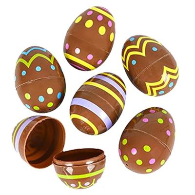 12pcs 2.5&quot; Chocolate Candy Plastic Easter Eggs