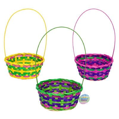 7.8&quot; Bamboo Multicolor Basket (Easter)