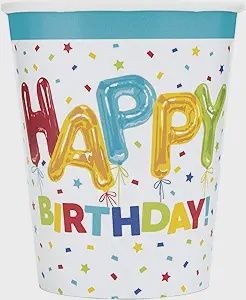 8 Happy Balloon Birthday 9 oz. Cups