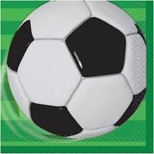 16pcs 3D Soccer Beverage Napkins
