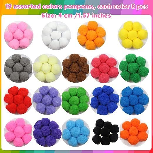 8pcs 1.57&quot; Pom Pom Fuzzy Pom Pom (Craft)