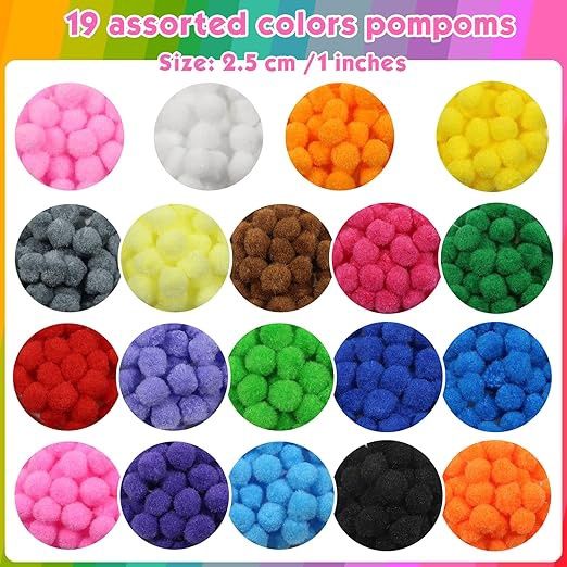 31pcs 1&quot; Fuzzy Pom Pom (Craft)