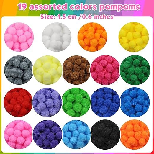 105pcs 0.6&quot; Fuzzy Pom Pom (Craft)