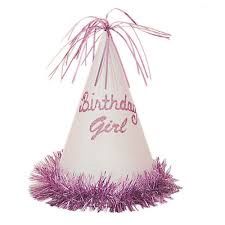 Pink Glitter Birthday Girl Hat (Tiara)