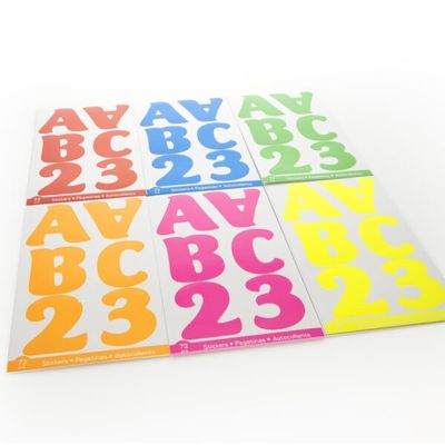 72pcs Assorted Fluorescent Color Alphabet &amp; Number Stickers (Stickers Stationery)