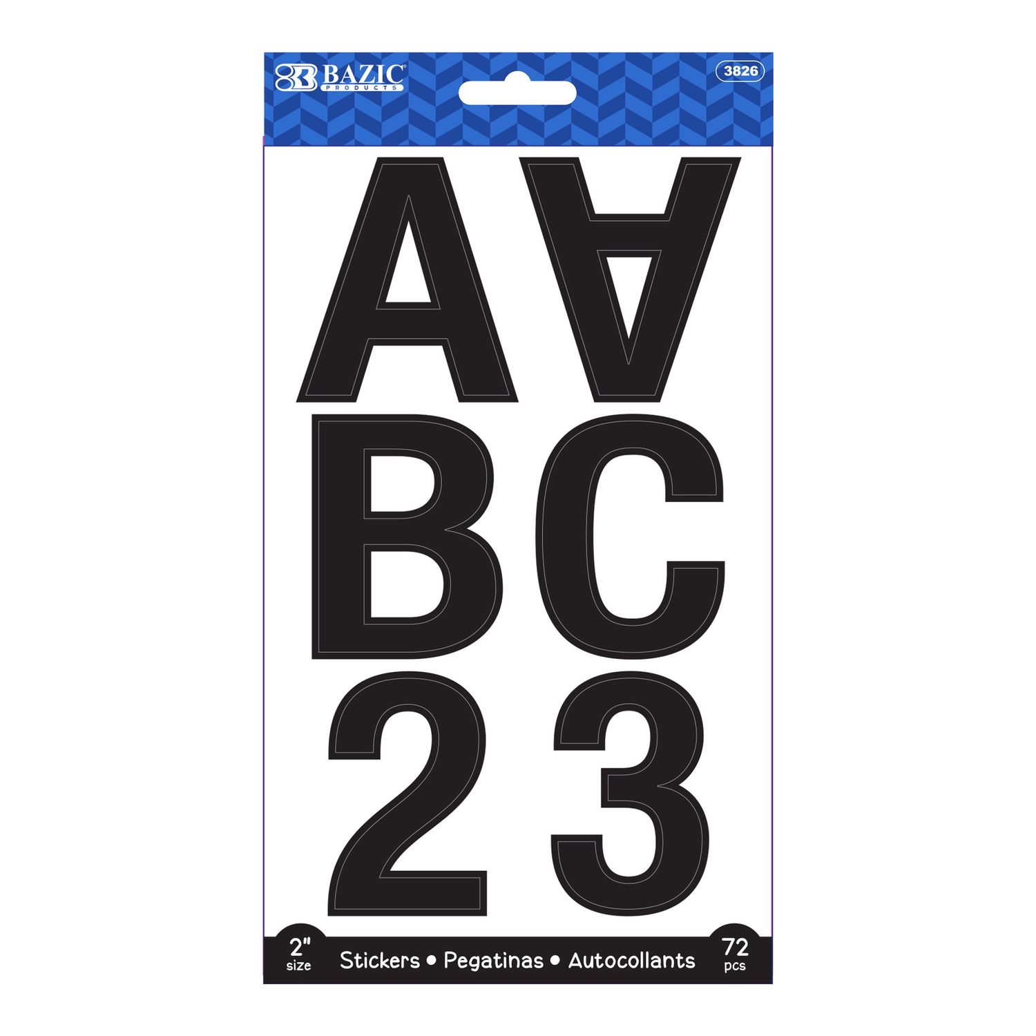 72pcs Black Alphabet &amp; Numbers Stickers (Sticker Stationery)