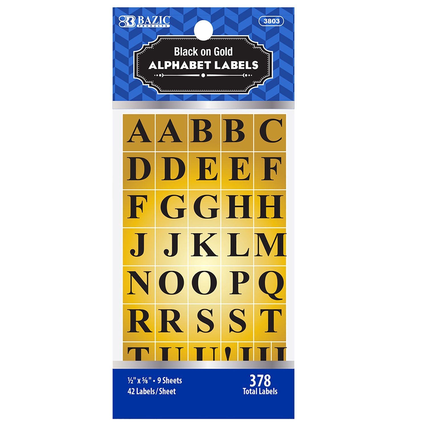378pcs Gold Foil Alphabet Labels Stickers (Sticker Stationery)