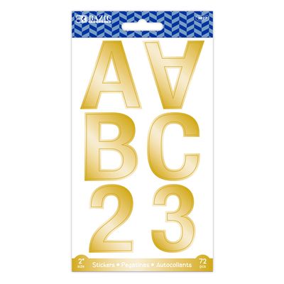72pcs Gold Letter &amp; Number Stickers (Sticker Stationery)
