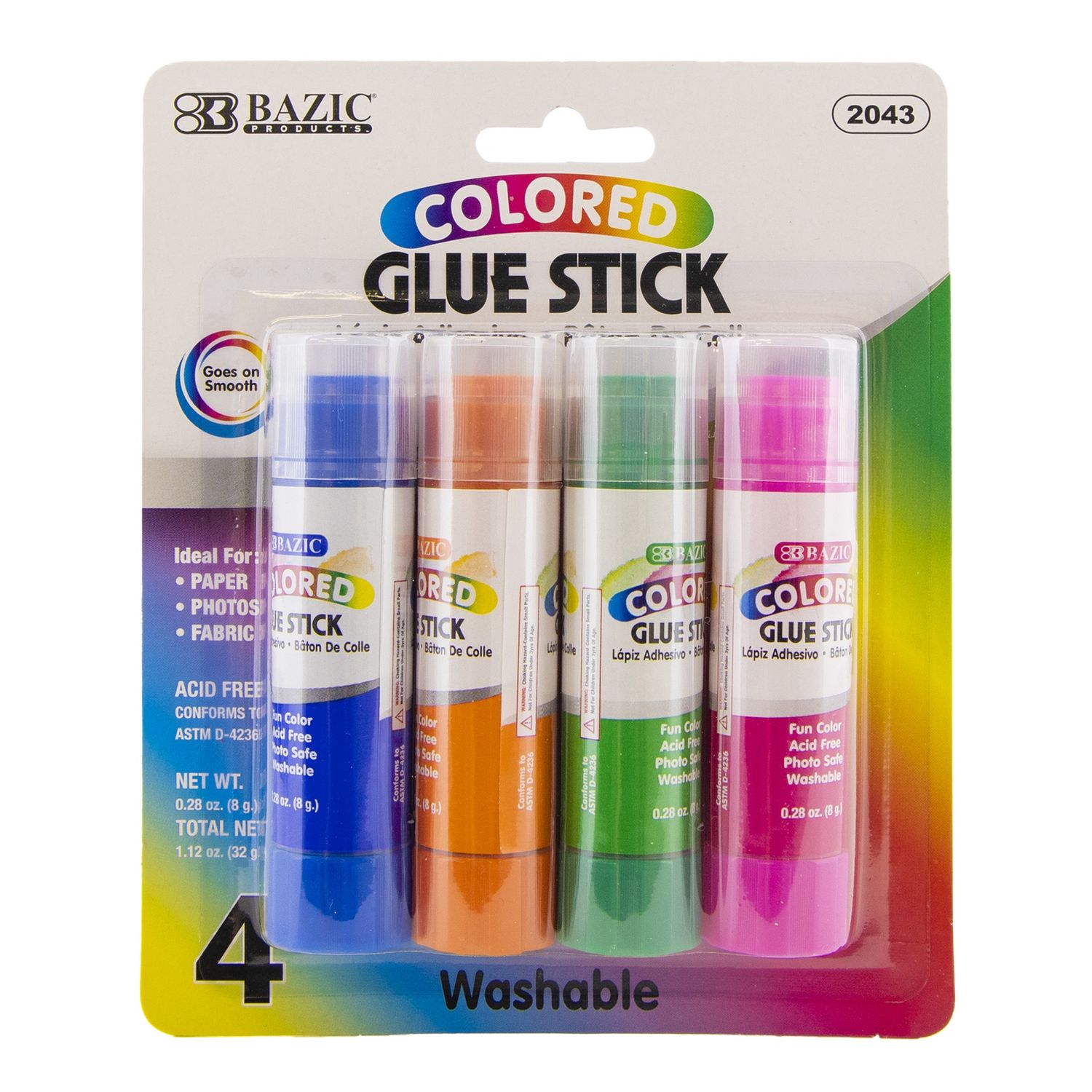 4pcs 1.12oz Colored Glue Stick (Glue Stationery)
