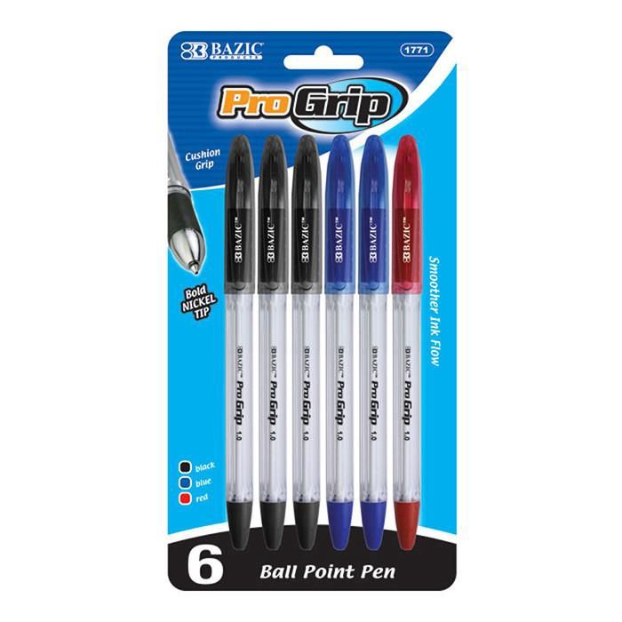 6pcs Assorted Color Pro Grip Pens (Pen Stationery)