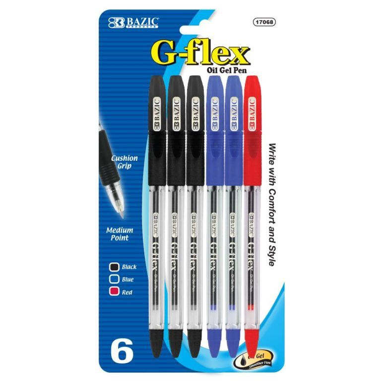 6pcs Assorted Color Gflex Gel Ink Pens (Pen Stationery)