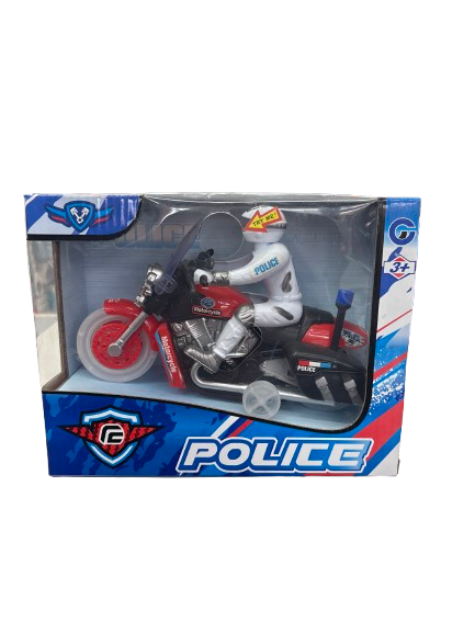 Police Bike with Figure Men, Color: Red
