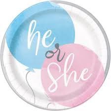 8pcs Gender Reveal Party 7&quot; Plates