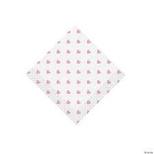 16pcs Pink Hearts Baby Shower Beverage Napkins