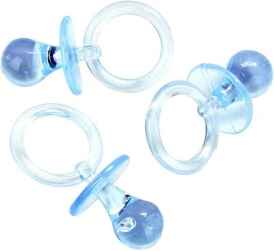 4pcs 2" Baby Shower Crystal Pacifiers (Pink/Blue)