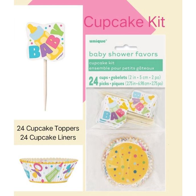24pcs Baby Shower Cupcake Kit