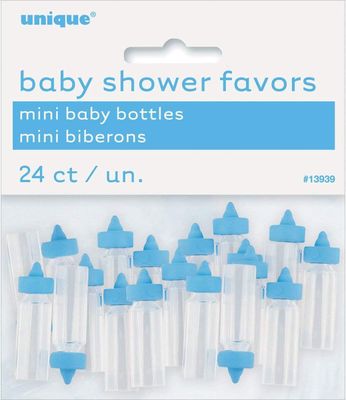24pcs Baby Shower Favors Mini Baby Bottles (Pink/Blue)