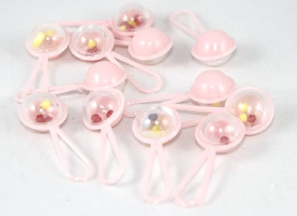 24pcs 1&quot; Pink Mini Rattles