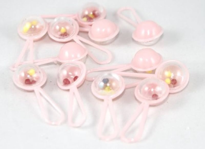 24pcs 1&quot; Pink Mini Rattles