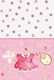 Pink Clothesline Baby Shower Tablecover