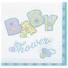 16pcs Baby Blue Stitching Beverage Napkins