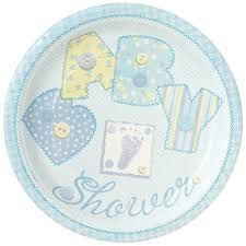 8pcs 7&quot; Baby Blue Stitching Plates
