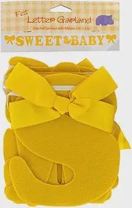 5ft Yellow Sweet Baby Felt Letter Garland