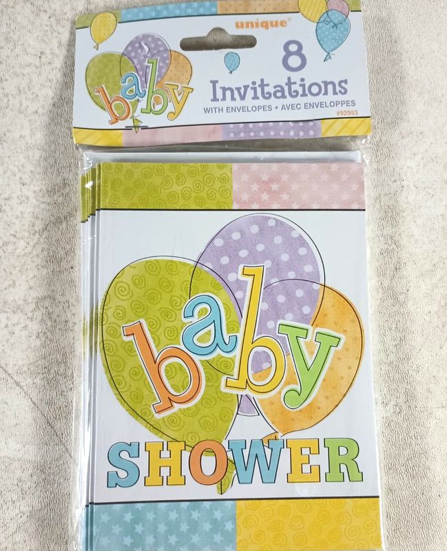 8pcs Baby Shower &quot;Baby&quot; Invitations