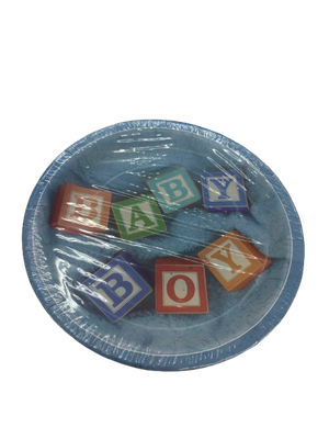 8pcs 9&quot; Baby Shower Baby Blocks Plates