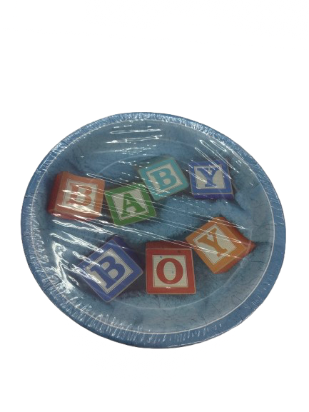 8pcs 9&quot; Baby Shower Baby Blocks Plates