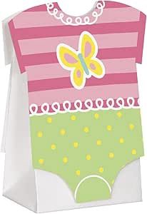 8pcs Baby Shower Favors Boxes (Pink/Green), Color: Pink Polka Dot