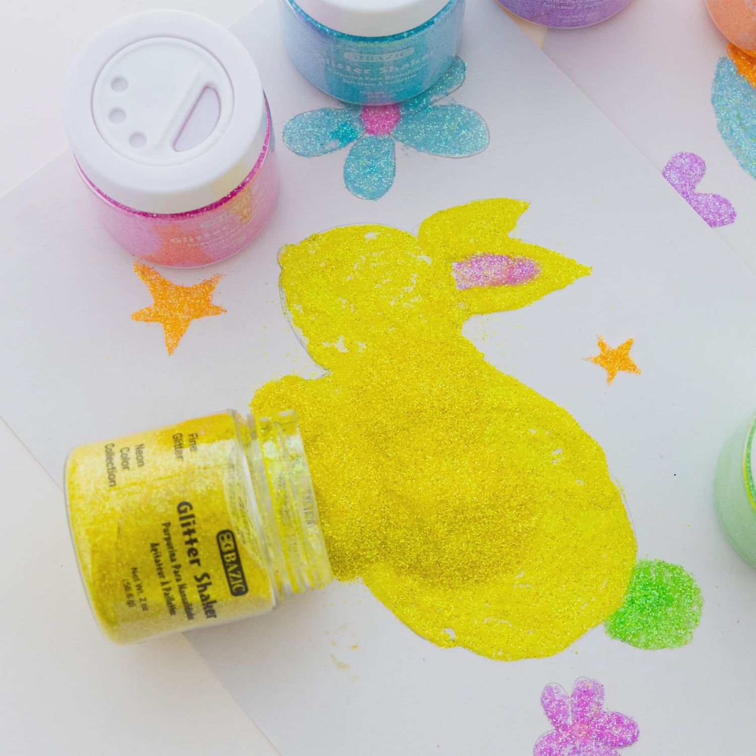 Bazic 2oz Neon Color Fine Glitter Shaker