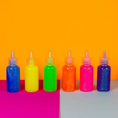 6pcs 20ml Neon Color Glitter Glue